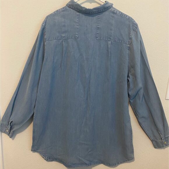 Soft Surroundings Denim Long Sleeve Top - Picture 4 of 6